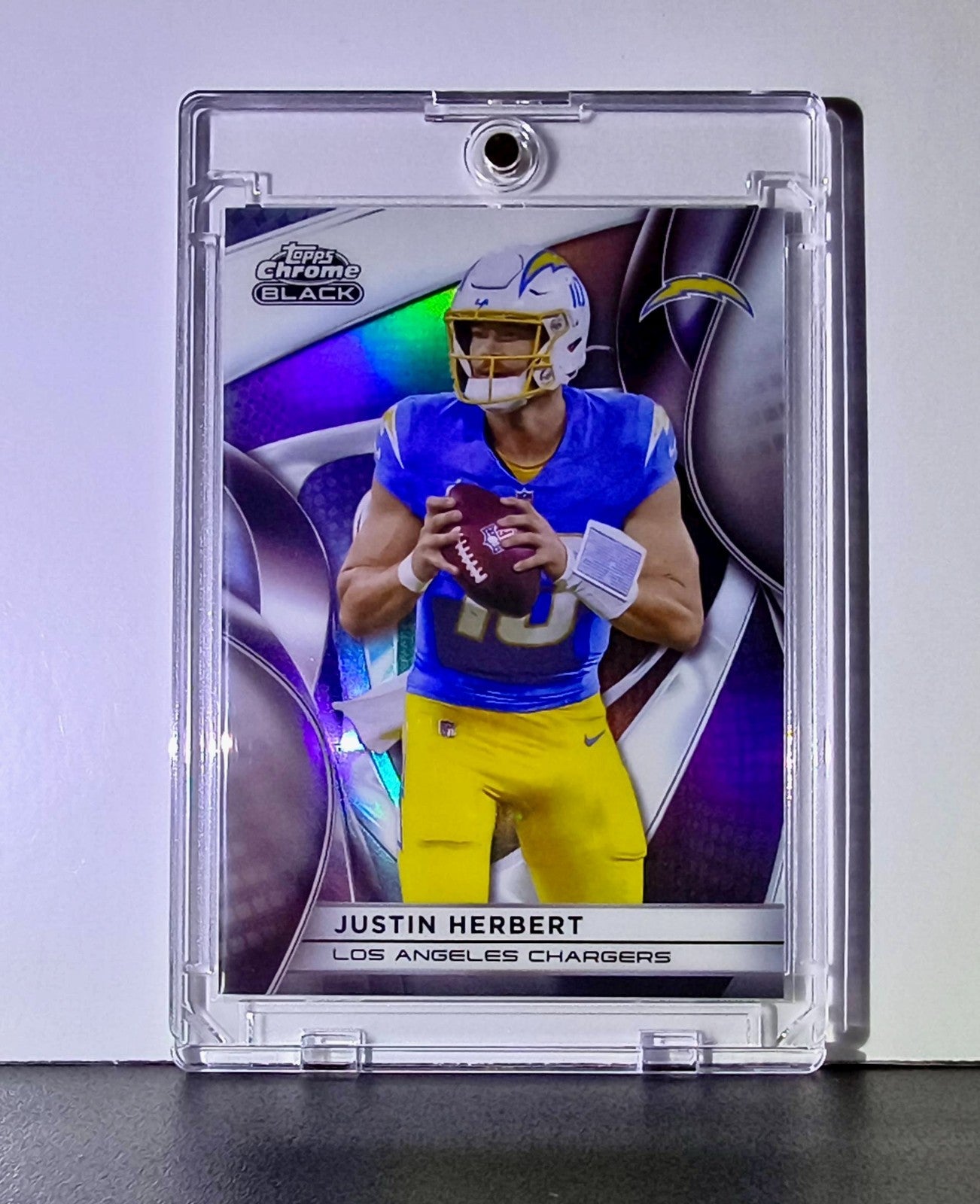 Justin Herbert 2025 NFL Topps Chrome Black #56 Silver Refractor Card 12/299