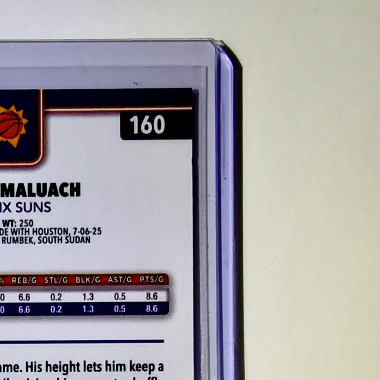 Khaman Maluach Rookie 2025-26 NBA Topps Chrome Update RayWave Refractor #160