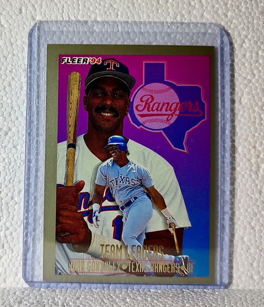 Juan Gonzalez 1994 Fleer MLB #13 Team Leaders Baseball Card Texas Rangers