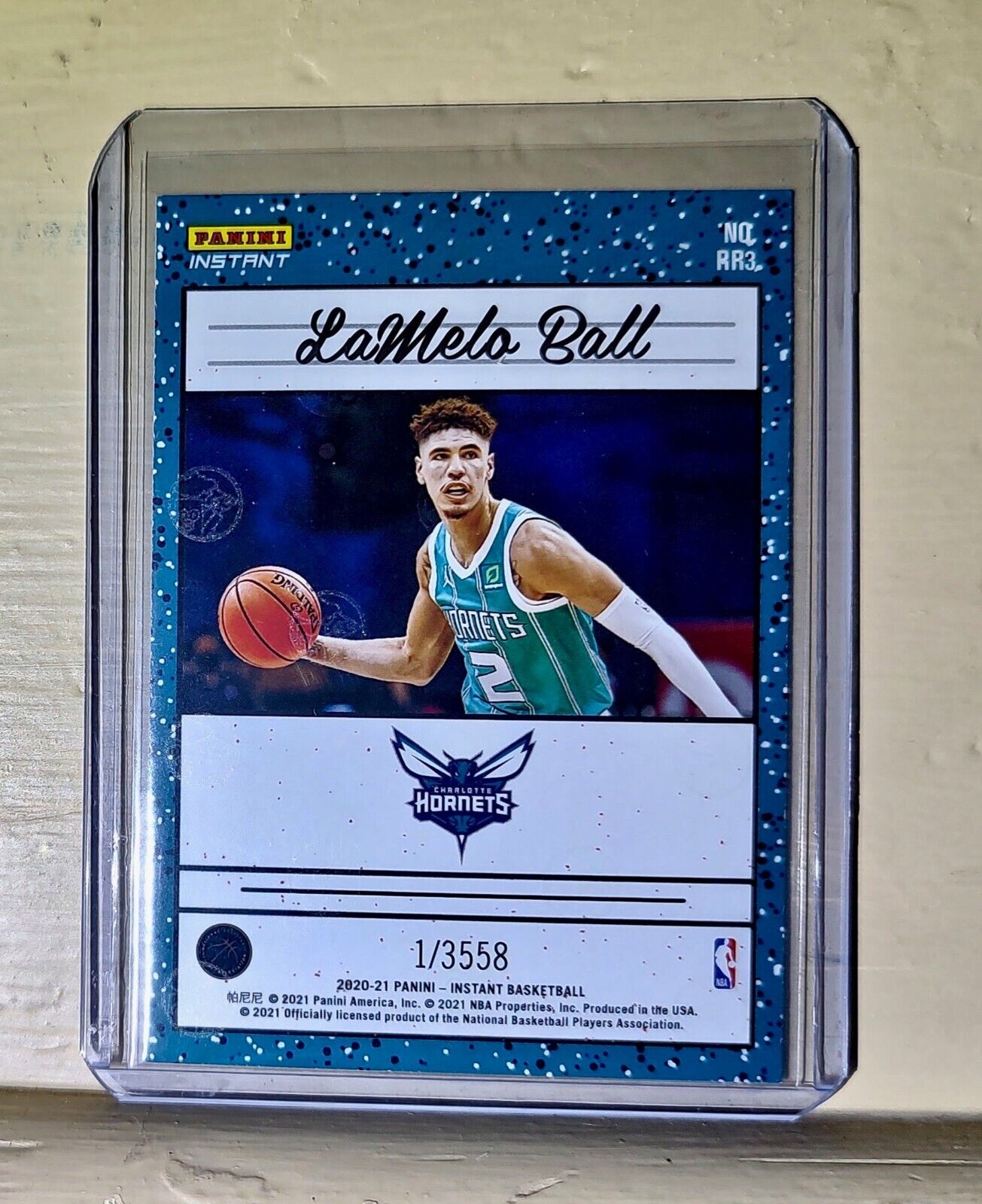 LaMelo Ball 2020-2021 Panini NBA Instant #3 Rated Rookie Retro Card 1/3558