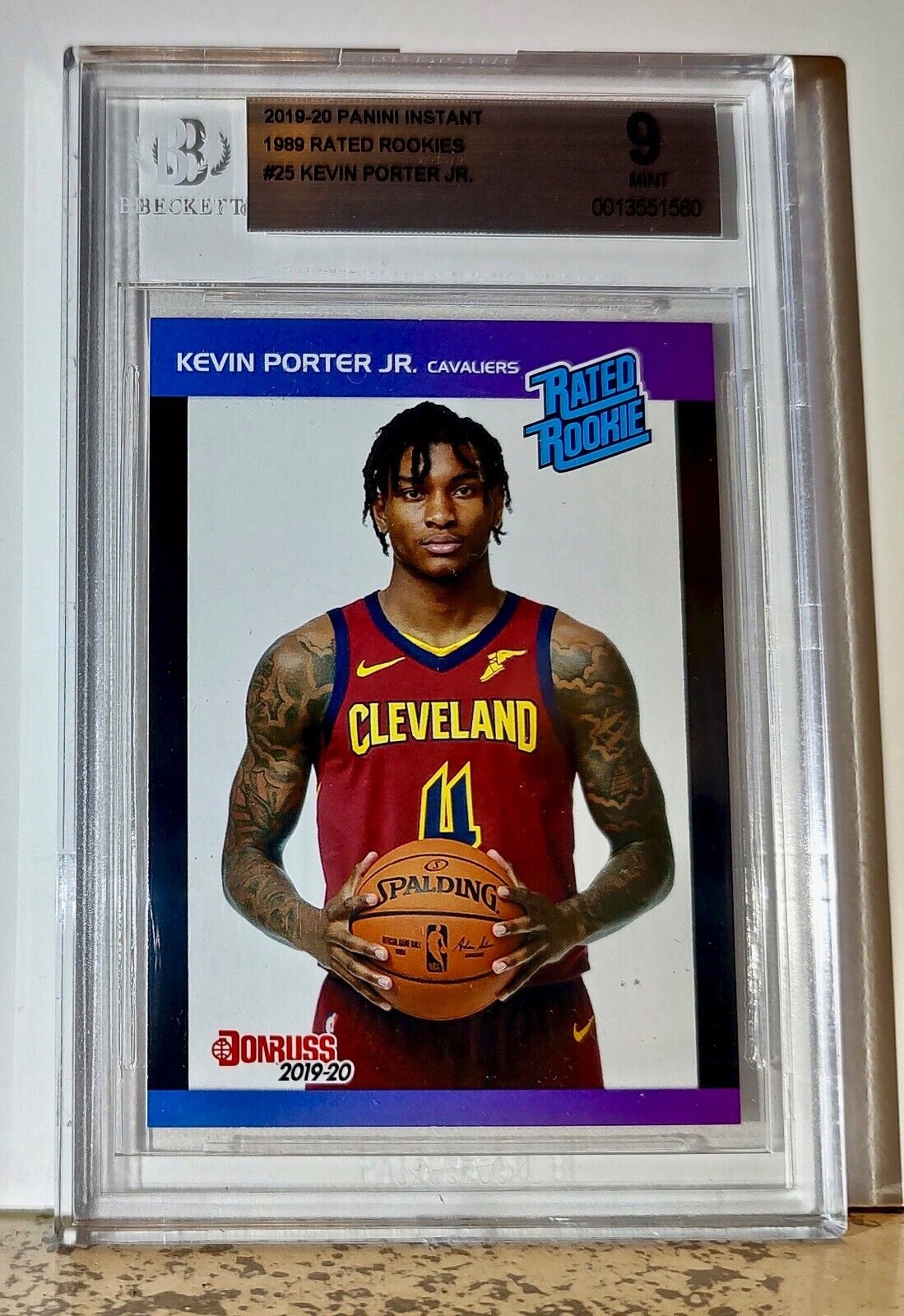 Kevin Porter Jr. 2019-20 Panini NBA #25 Rated Rookies 1/3431 BGS 9 Caveliers