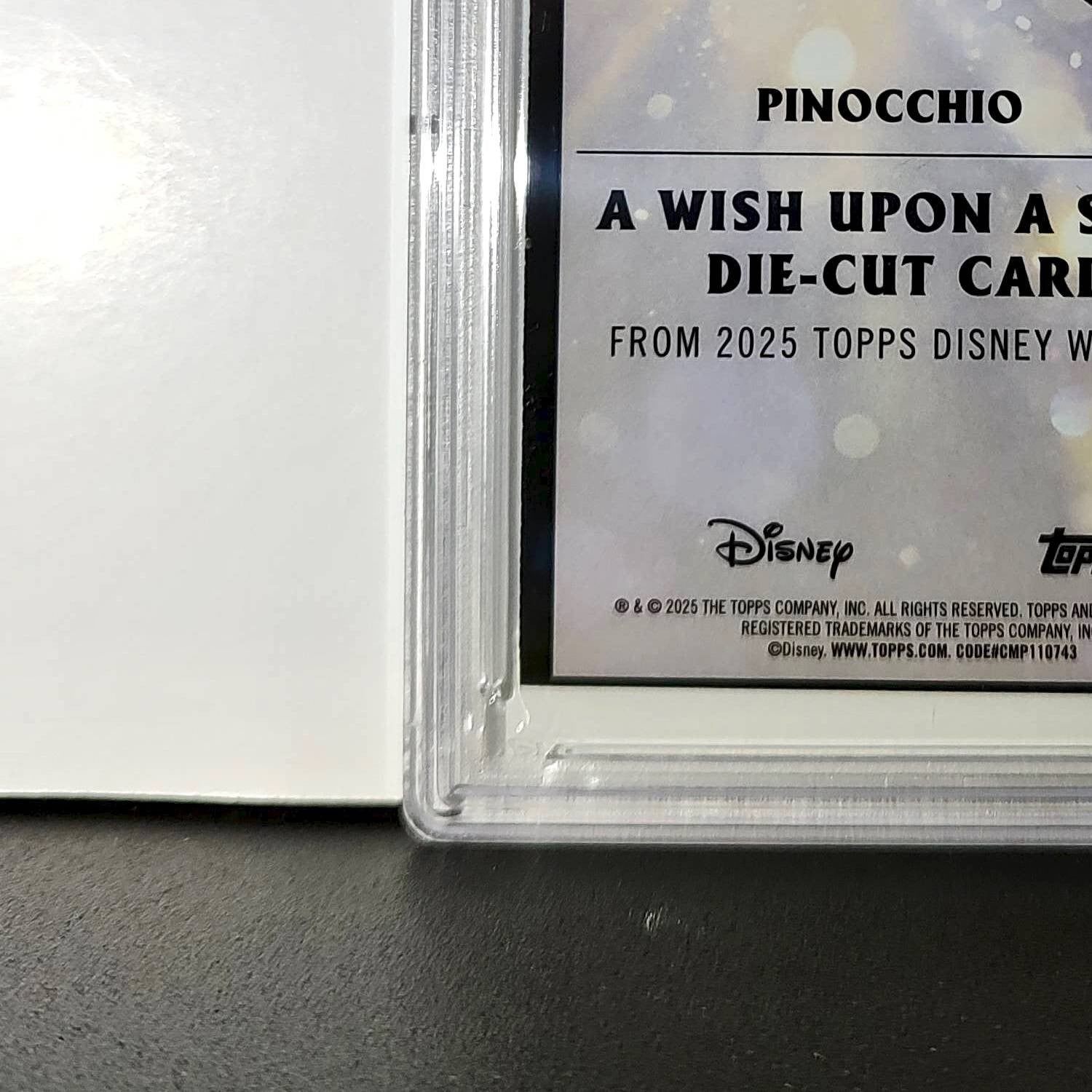 Pinocchio 2025 Topps Chrome Disney #W-1 Wish Upon A Star Die Cut Pinocchio PSA 8