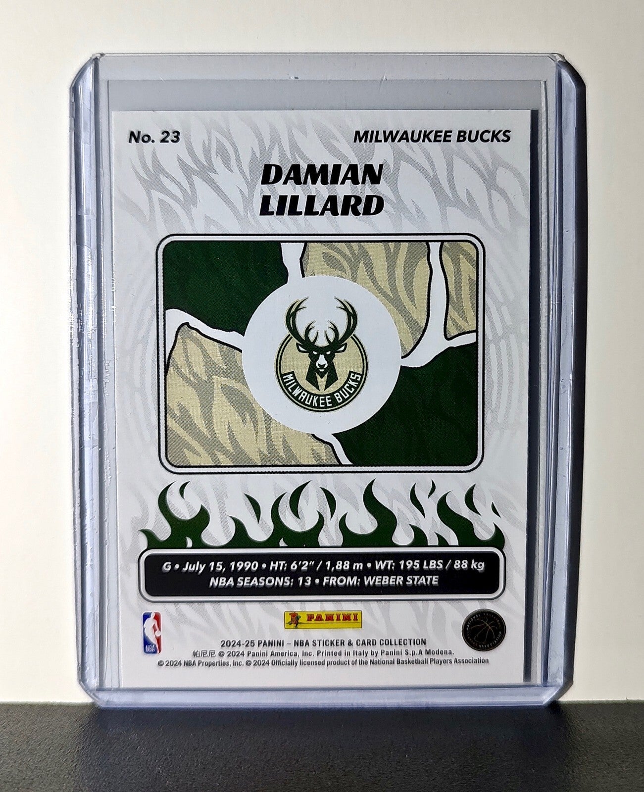 Damian Lillard 2024-25 Panini NBA #23 Foil Sticker Card Milwaukee Bucks