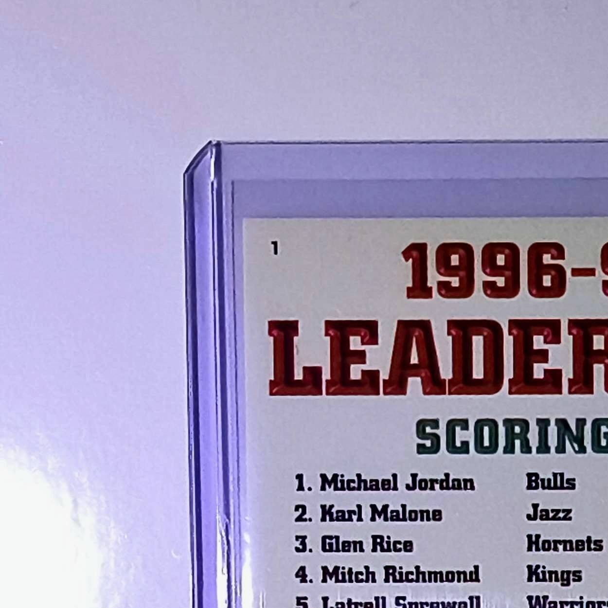 Michael Jordan 1997-98 NBA Hoops League Leader #1 Basketball Card Chicago Bulls
