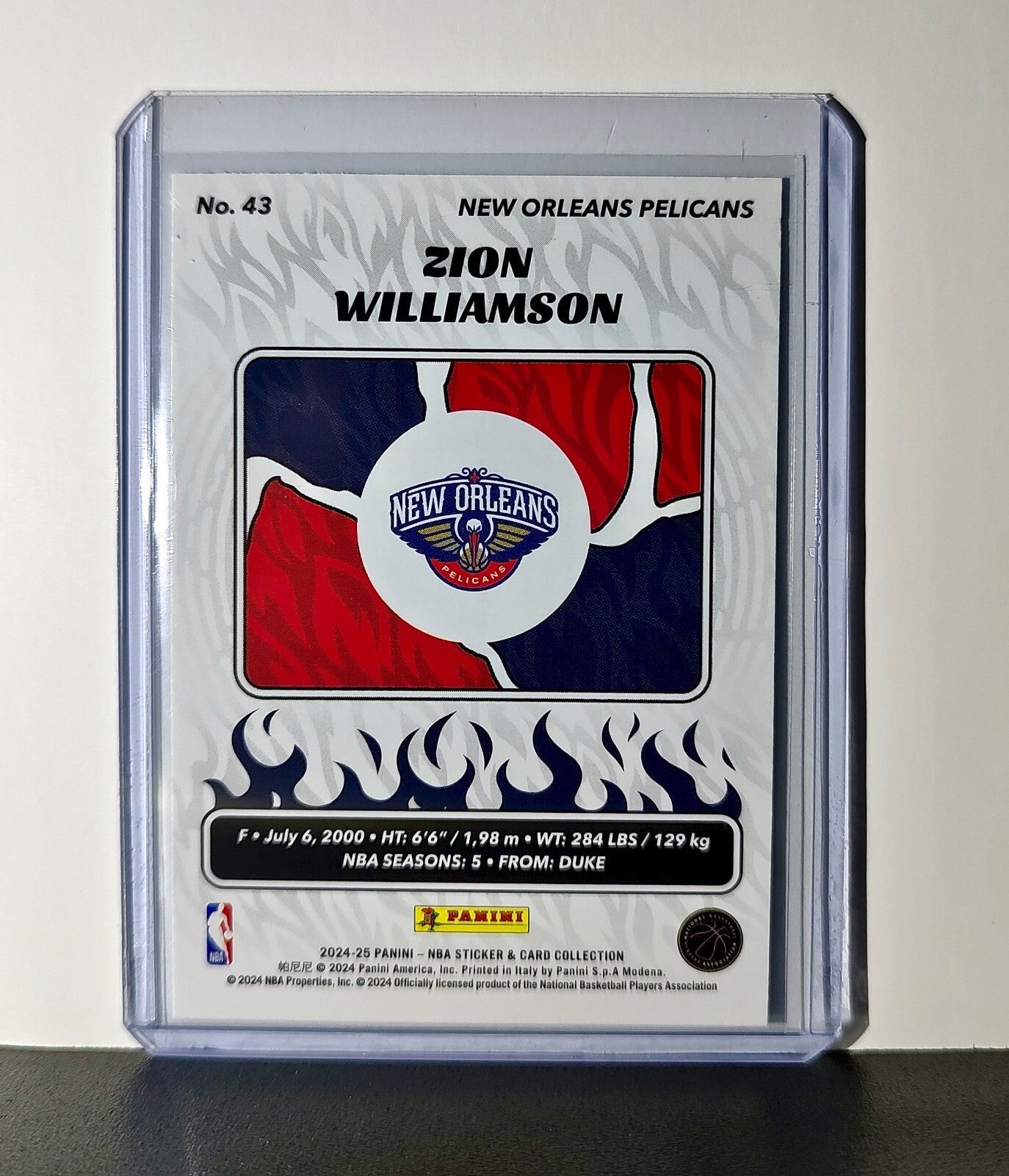 Zion Williamson 2024-25 Panini NBA #43 Sticker Card New Orleans Pelicans