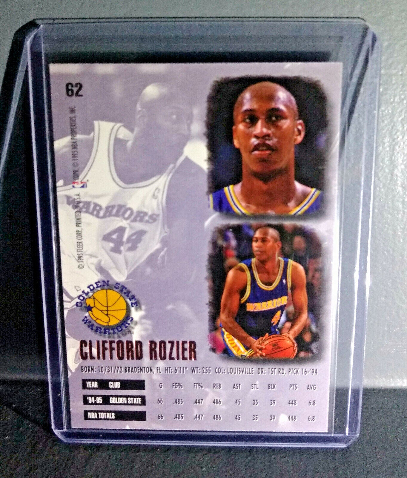 1995-96 Clifford Rozier Fleer Ultra #62 Basketball Card