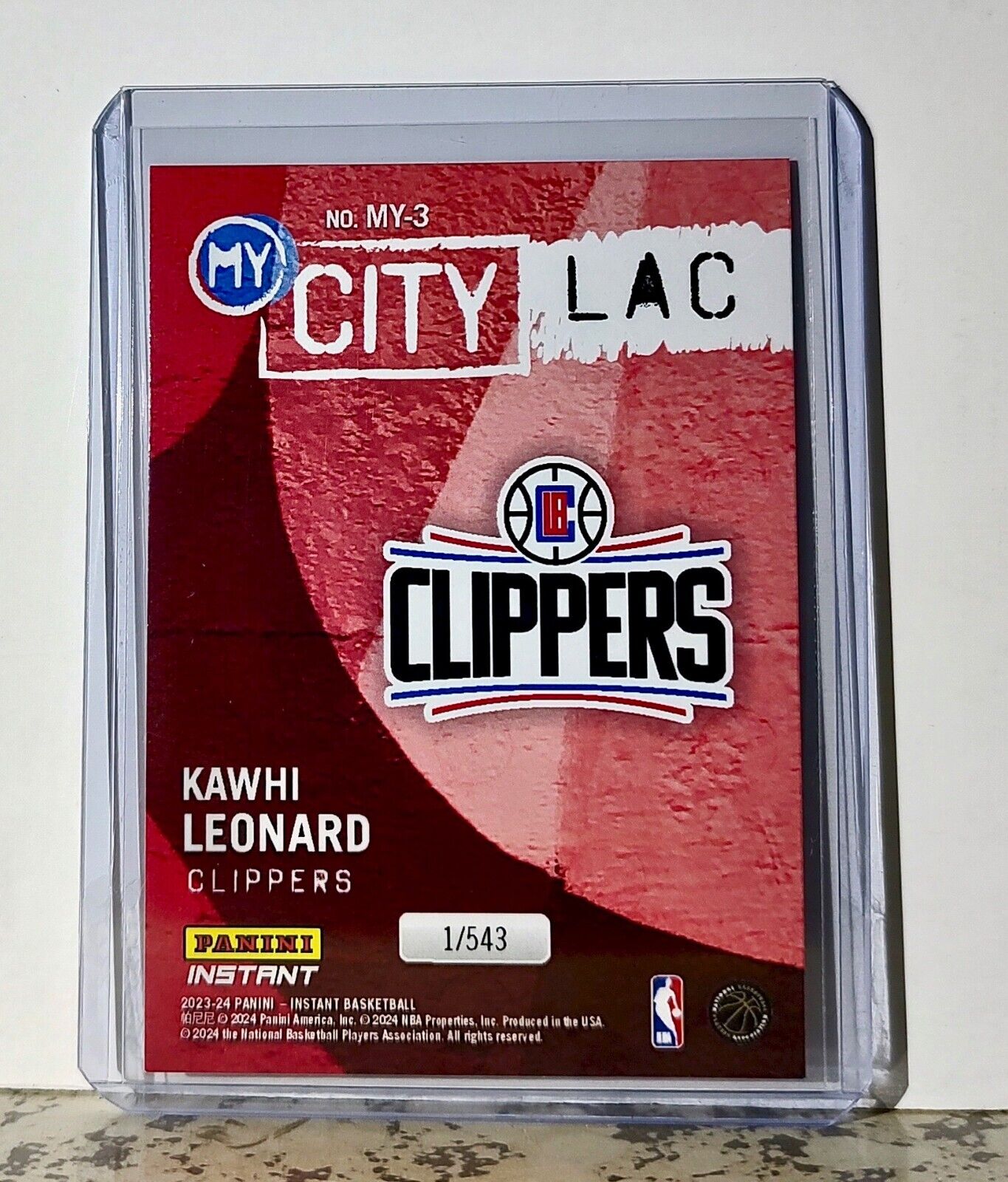 Kawhi Leonard 2023-24 Panini NBA #3 MyCity Basketball Card LA Clippers 1/543