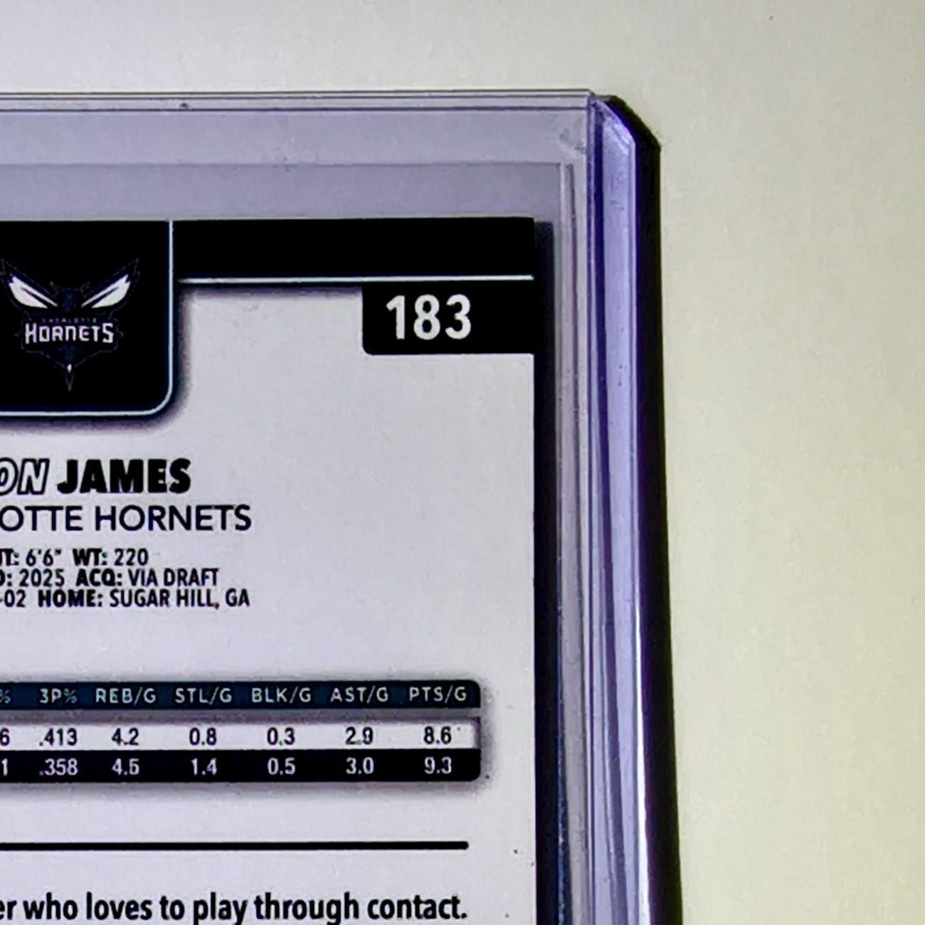 Sion James Rookie 2025-26 NBA Topps Chrome Update #183 Card Charlotte Hornets