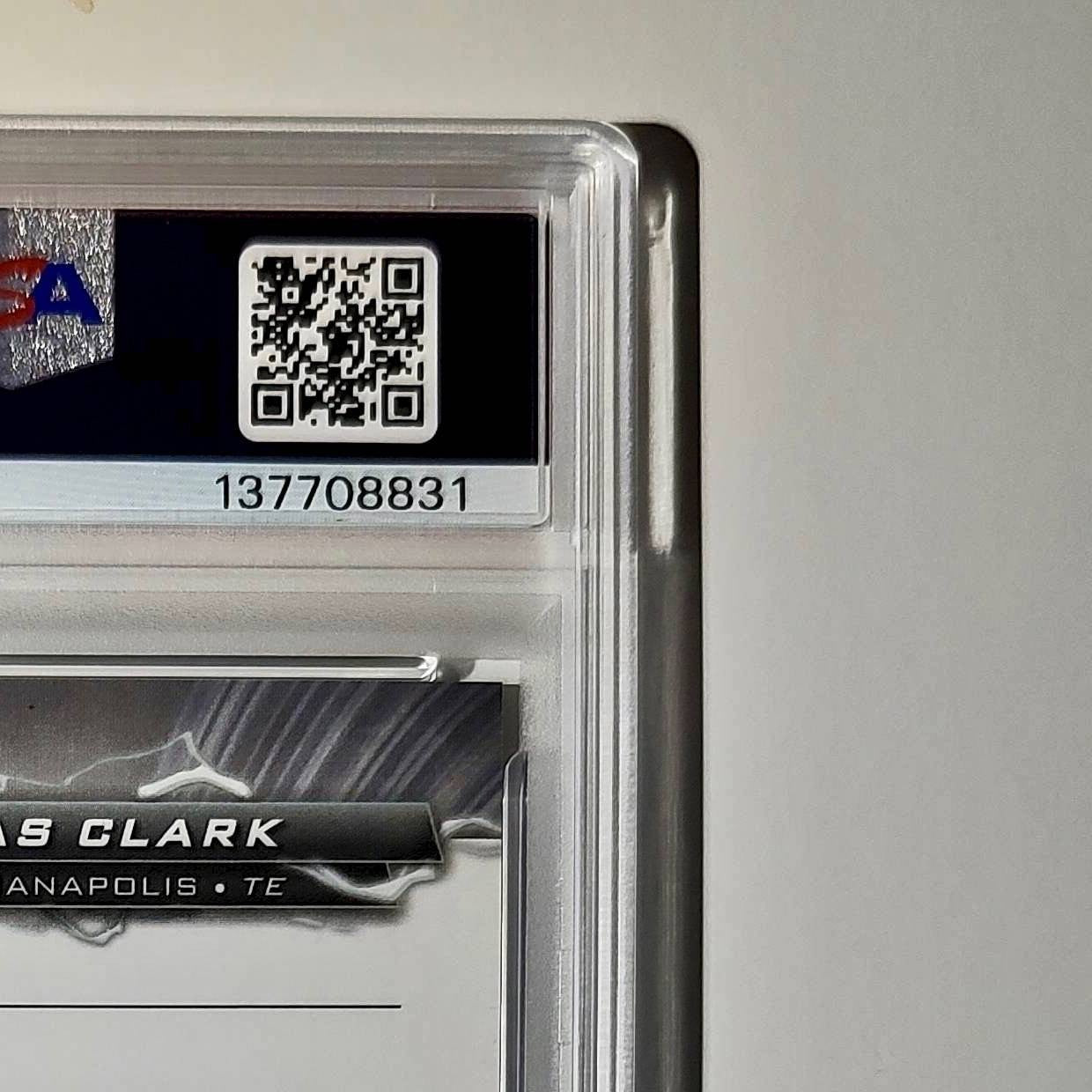 Dallas Clark 2023 Topps Resurgence #RA-DCL White Surge 38/125 PSA 9 Auto 10