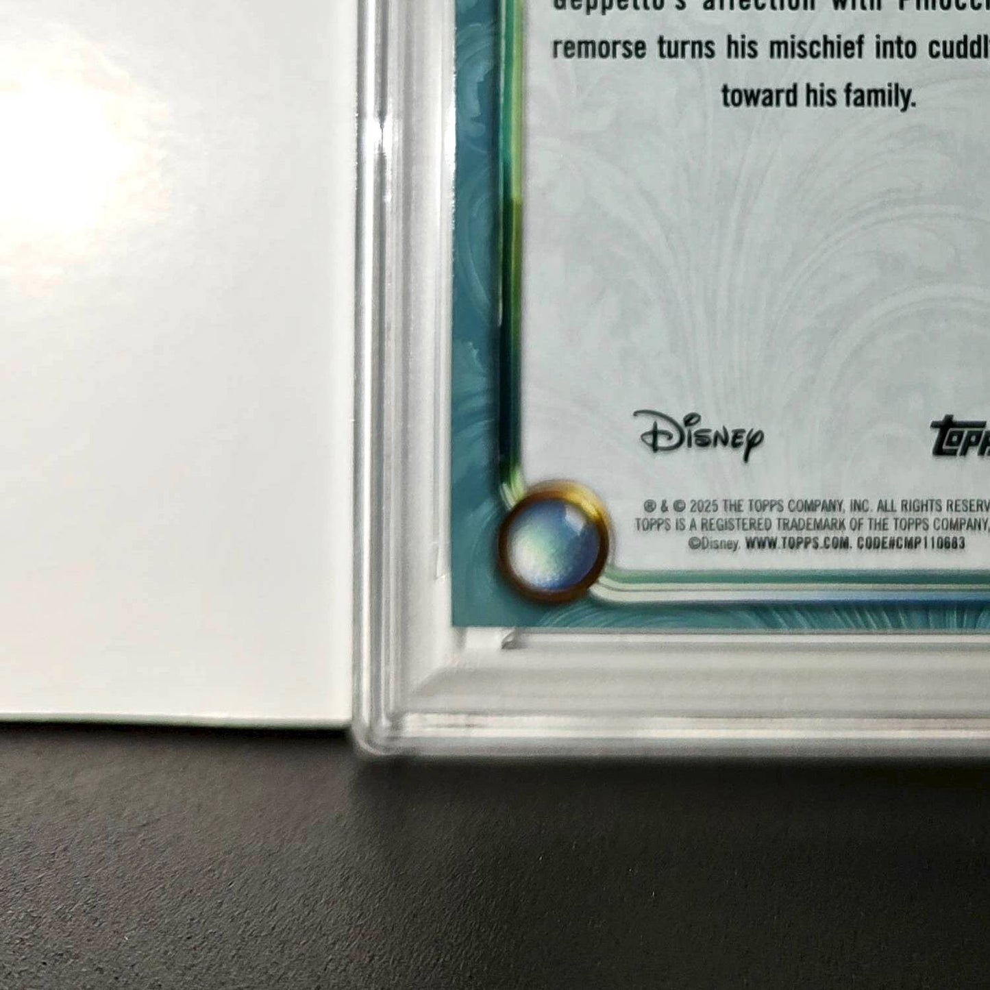 Figaro 2025 Topps Disney Wonder #109 Diamond Card Pinocchio PSA 8