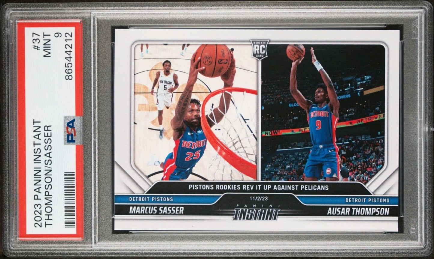 Ausar Thompson / Marcus Sasser 2023-24 Panini NBA Rookie Card 1 of 79 PSA 9 Mint