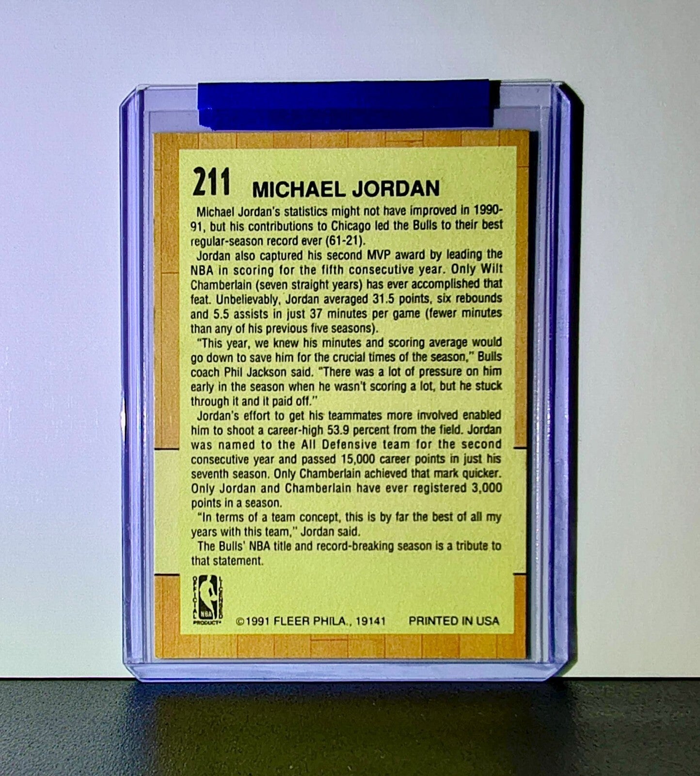 Michael Jordan 1991-92 Fleer All-Star Team #211 Basketball Card Chicago Bulls