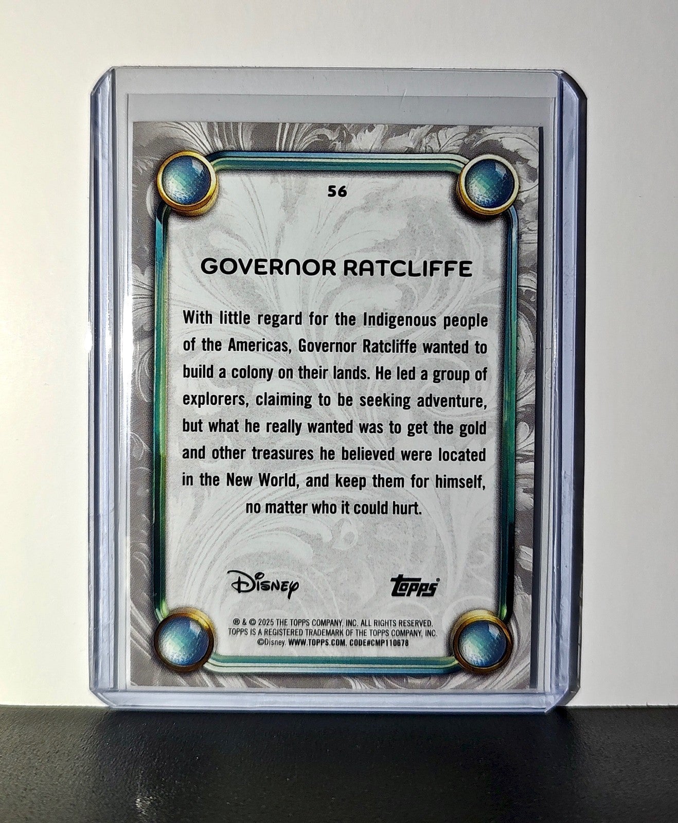Governor Ratcliffe 2025 Topps Disney Wonder #56 Card Pocahontas