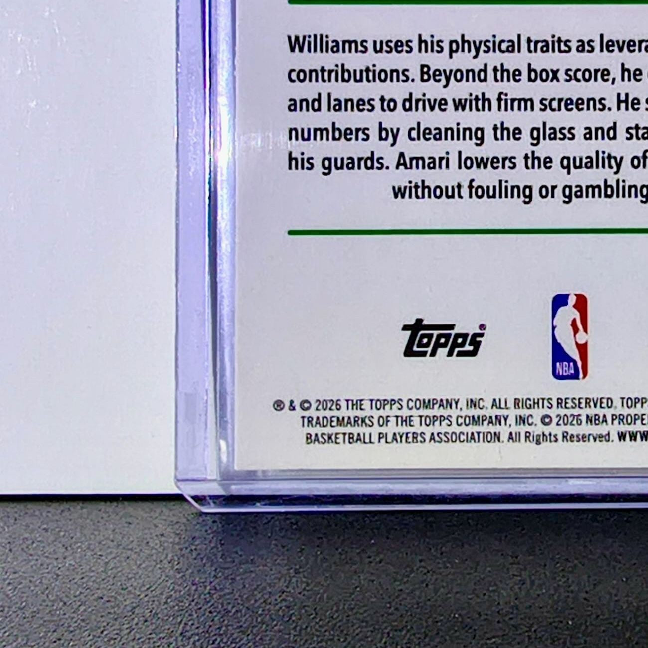 Amari Williams Rookie 2025-26 NBA Topps Chrome Update #197 Card Boston Celtics