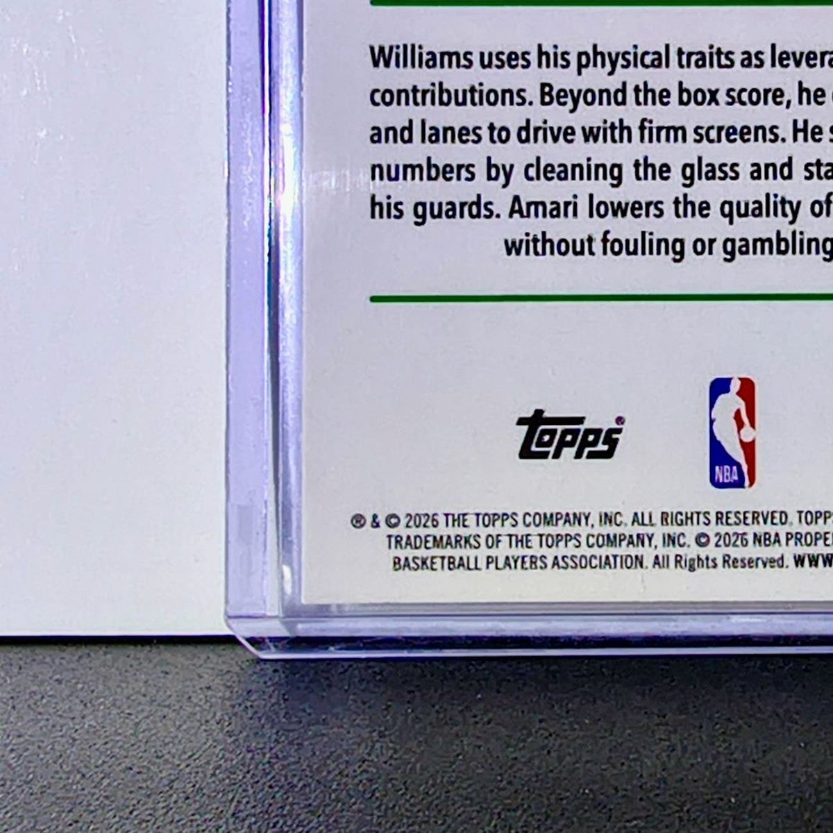 Amari Williams Rookie 2025-26 NBA Topps Chrome Update #197 Card Boston Celtics