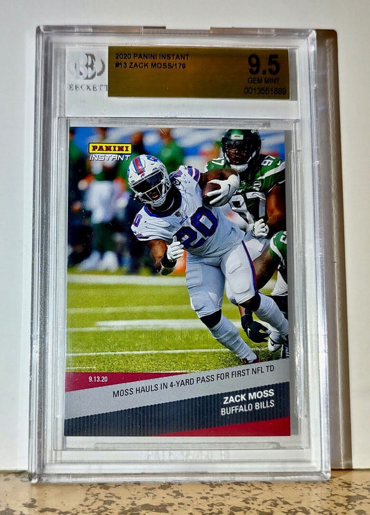 Zack Moss 2020 Panini NFL #13 Football Card 1 of 179 BGS 9.5 Gem Buffalo Bills