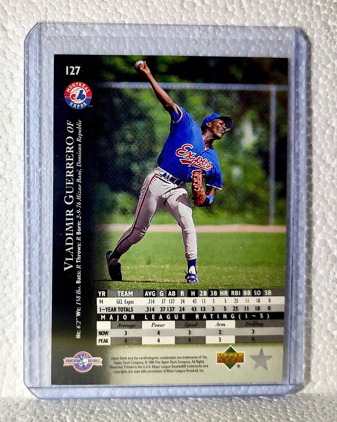 Vladimir Guerrero 1994 Upper Deck MLB #127 Top Prospect Card Montreal Expos