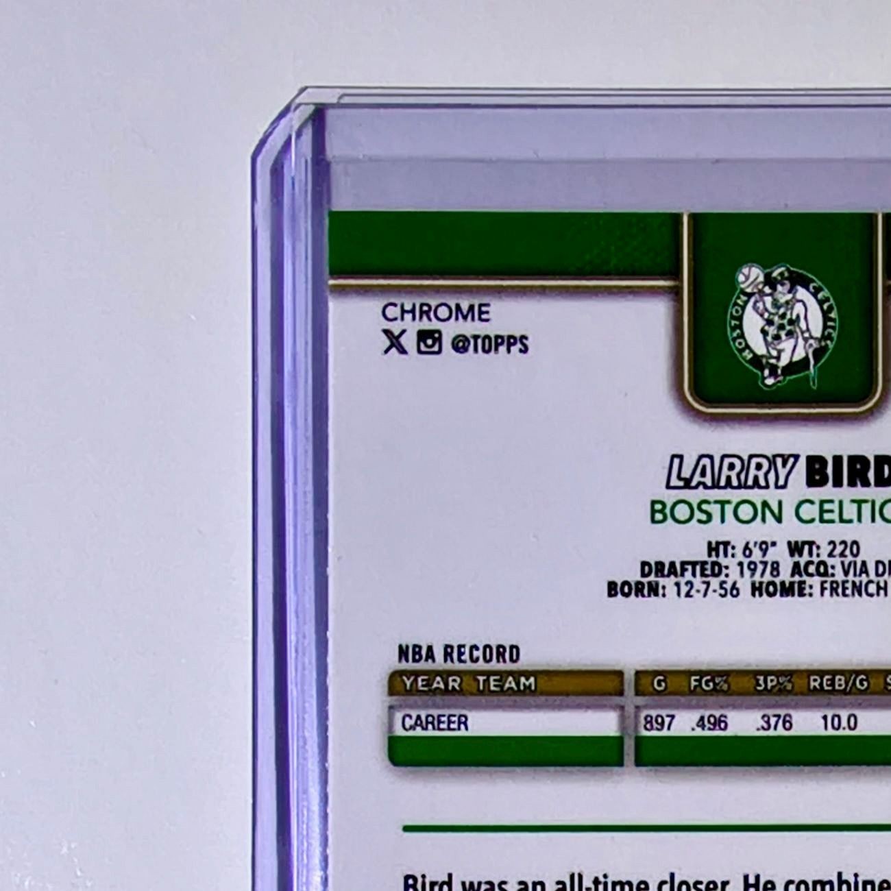 Larry Bird 2025-26 NBA Topps Chrome Update #143 Basketball Card Boston Celtics