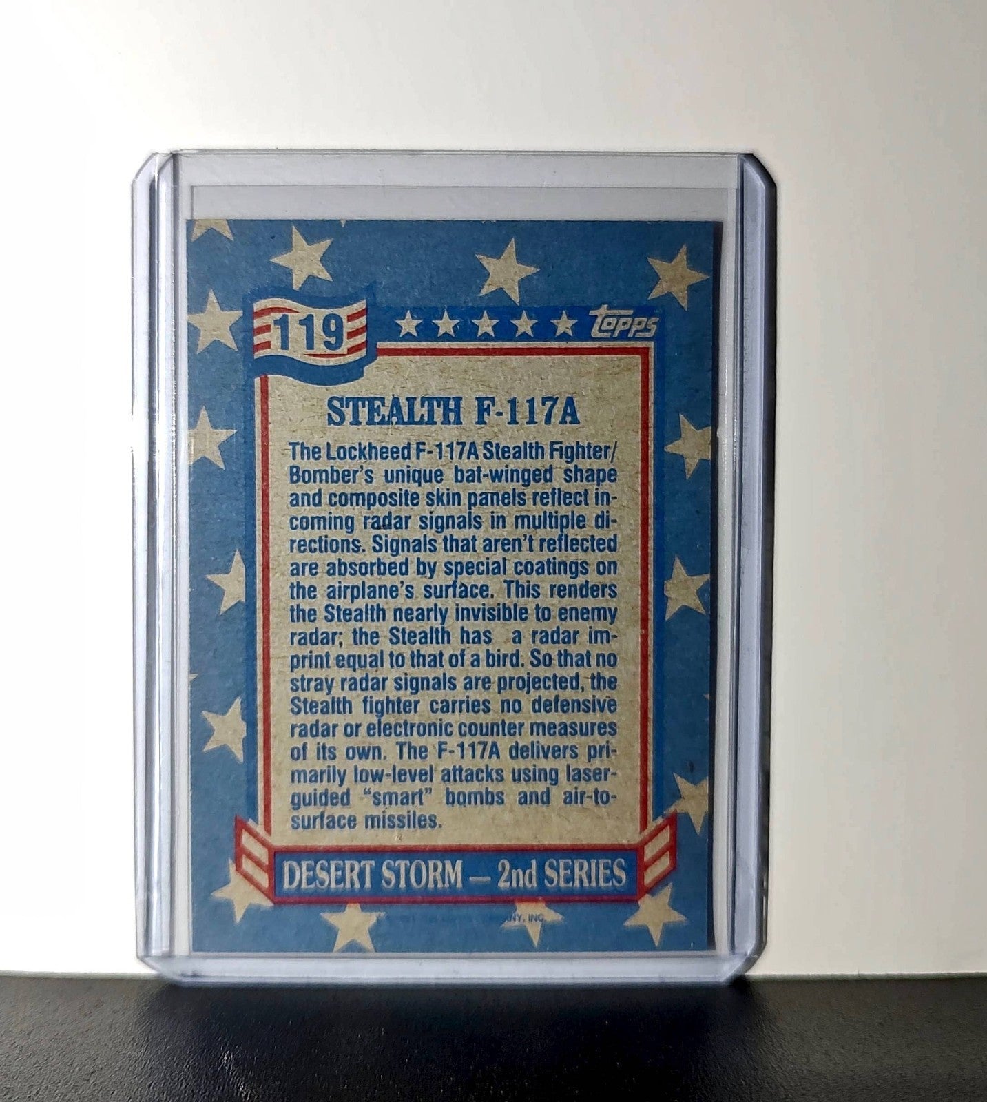 F-117A Stealth Fighter 1991 Topps Desert Storm #119 Card