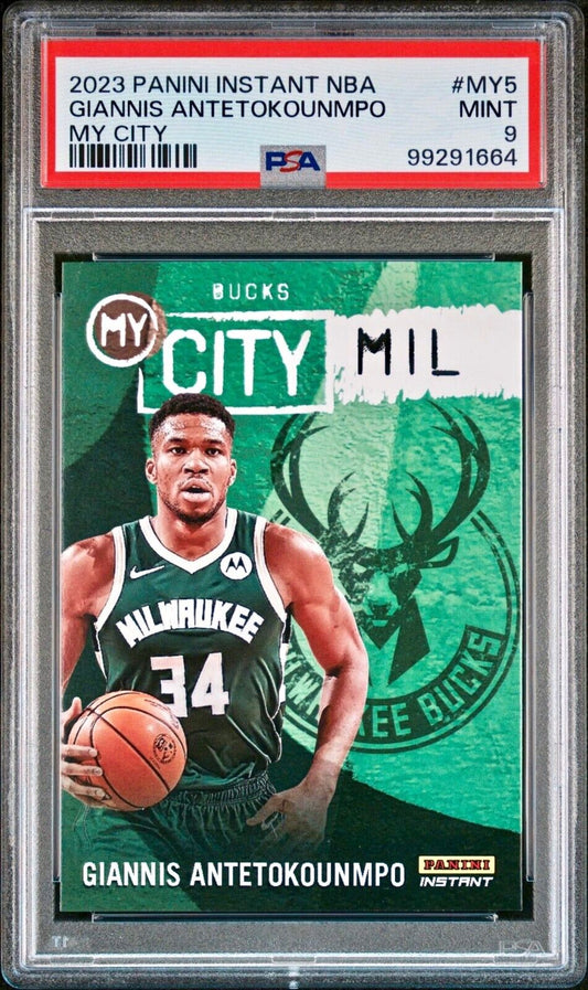 Giannis Antetokounmpo 2023 Panini MyCity NBA #MY-5 Basketball Card PSA 9 Mint