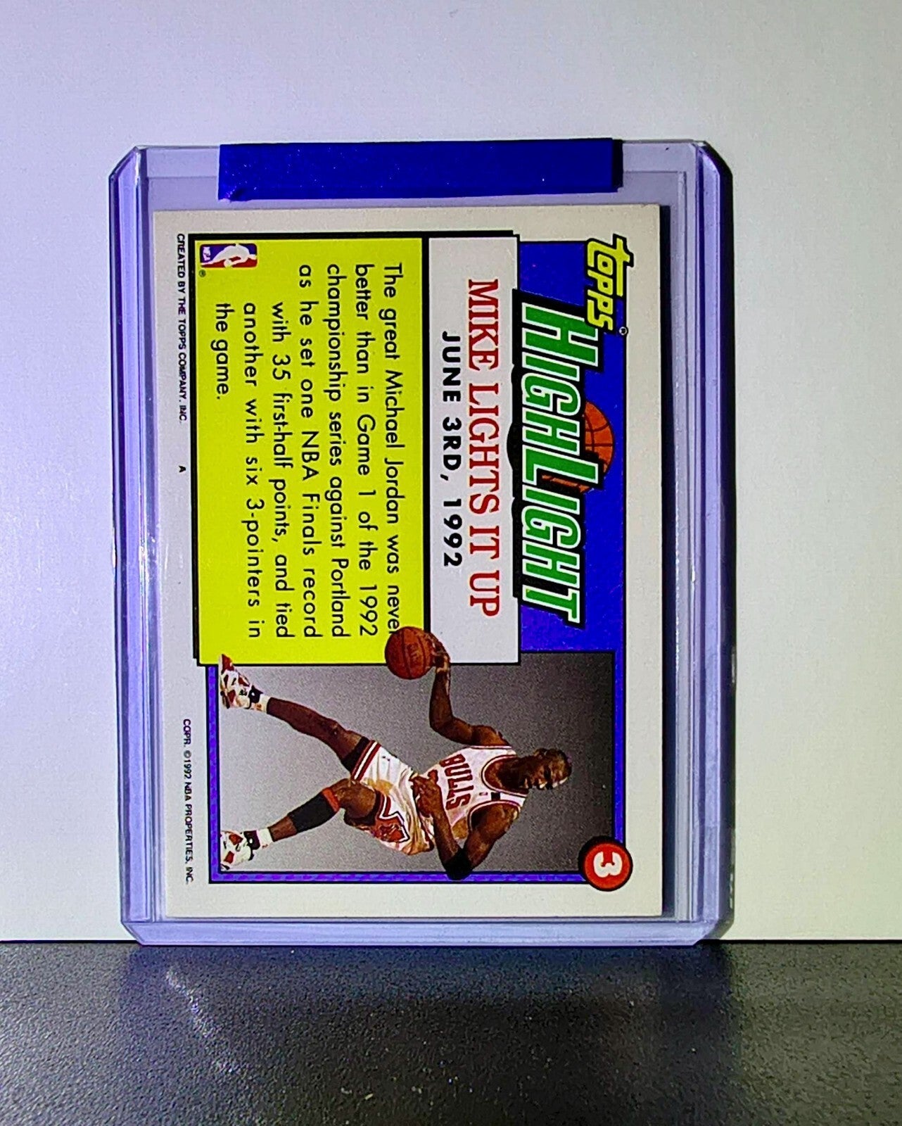 Michael Jordan 1992-93 Topps Highlight #3 Basketball Card Chicago Bulls