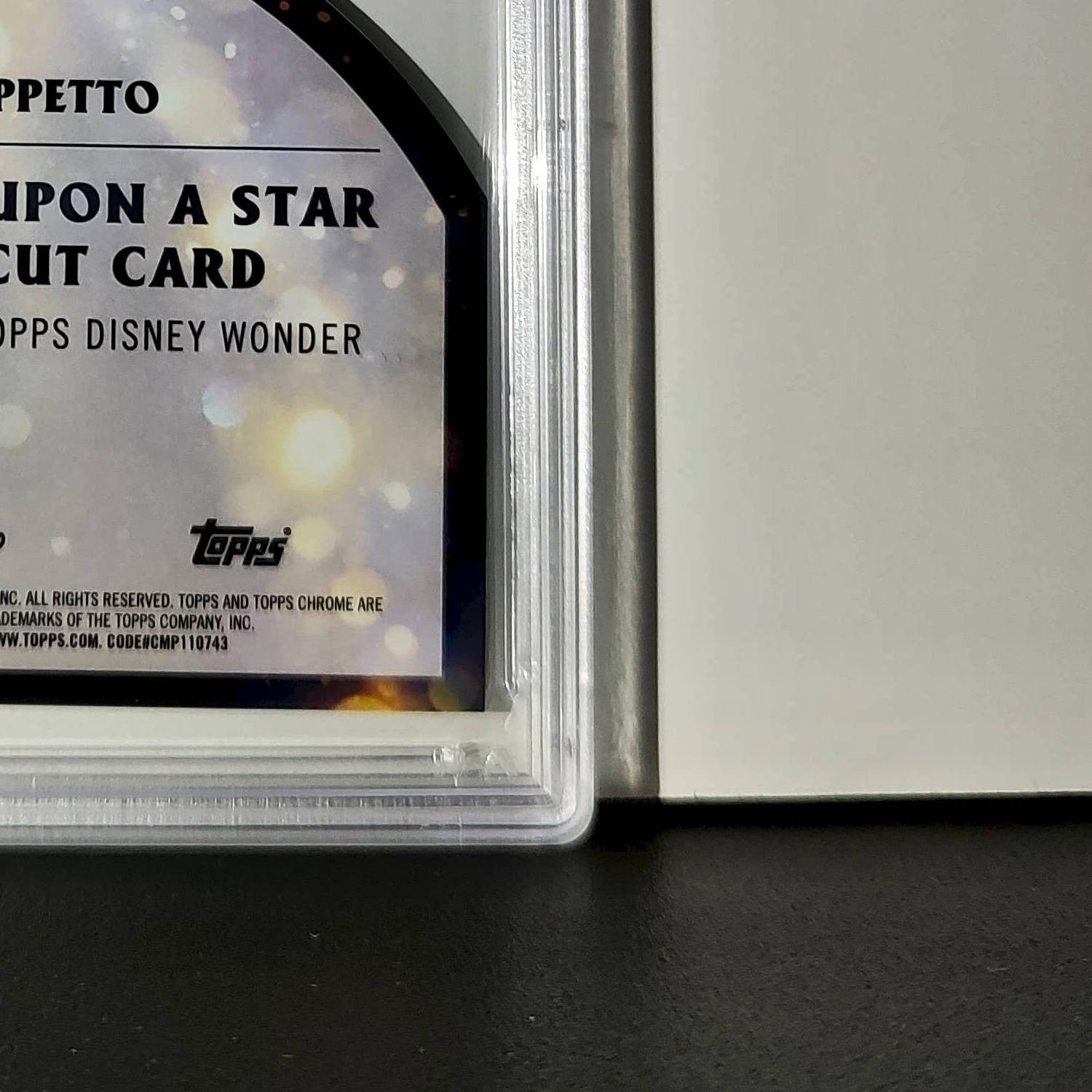 Geppetto 2025 Topps Chrome Disney #W-2 Wish Upon A Star Die Cut Pinocchio PSA 9