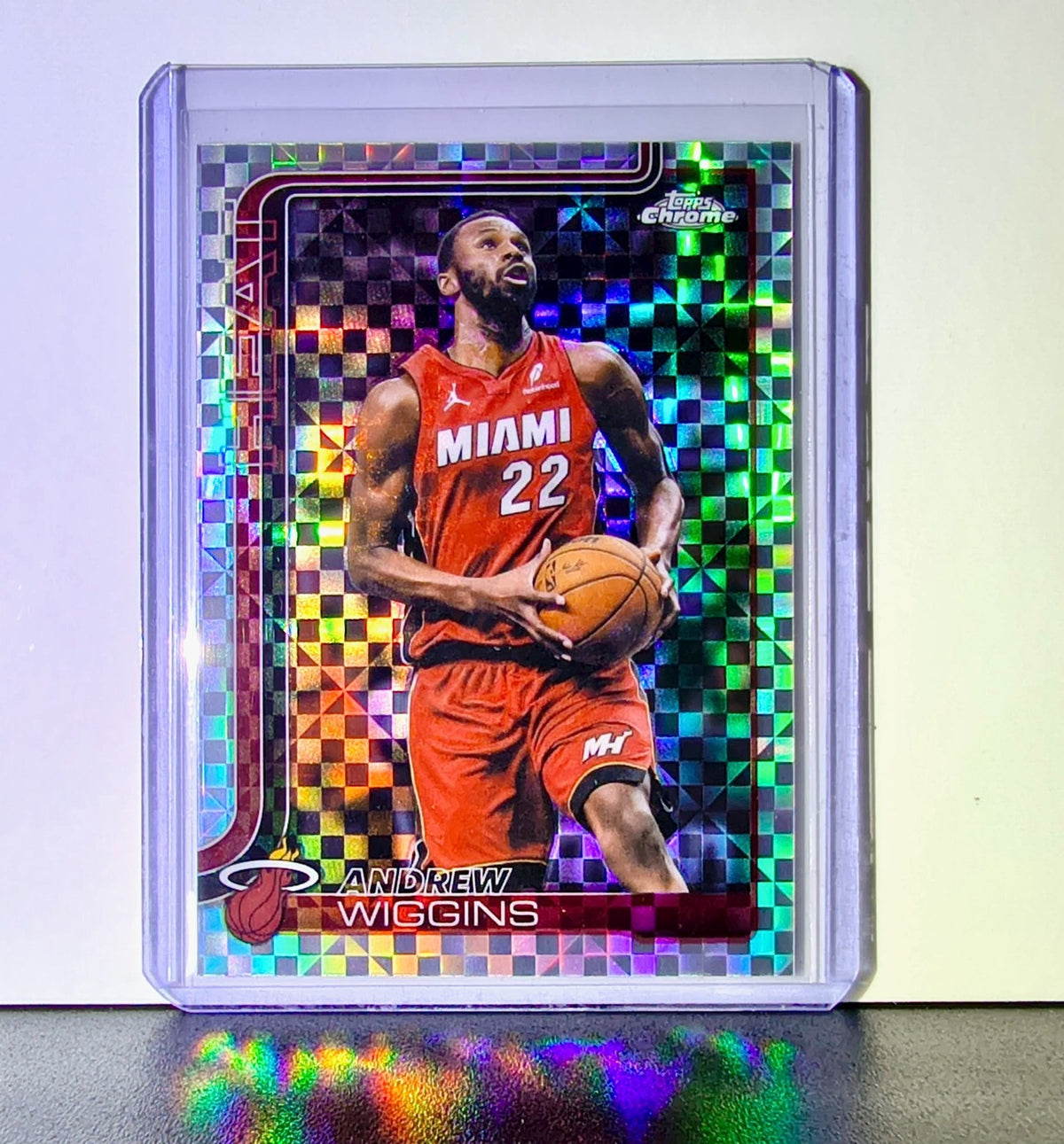 Andrew Wiggins 2025-26 NBA Topps Chrome Update X-Fractor #128 Card Miami Heat