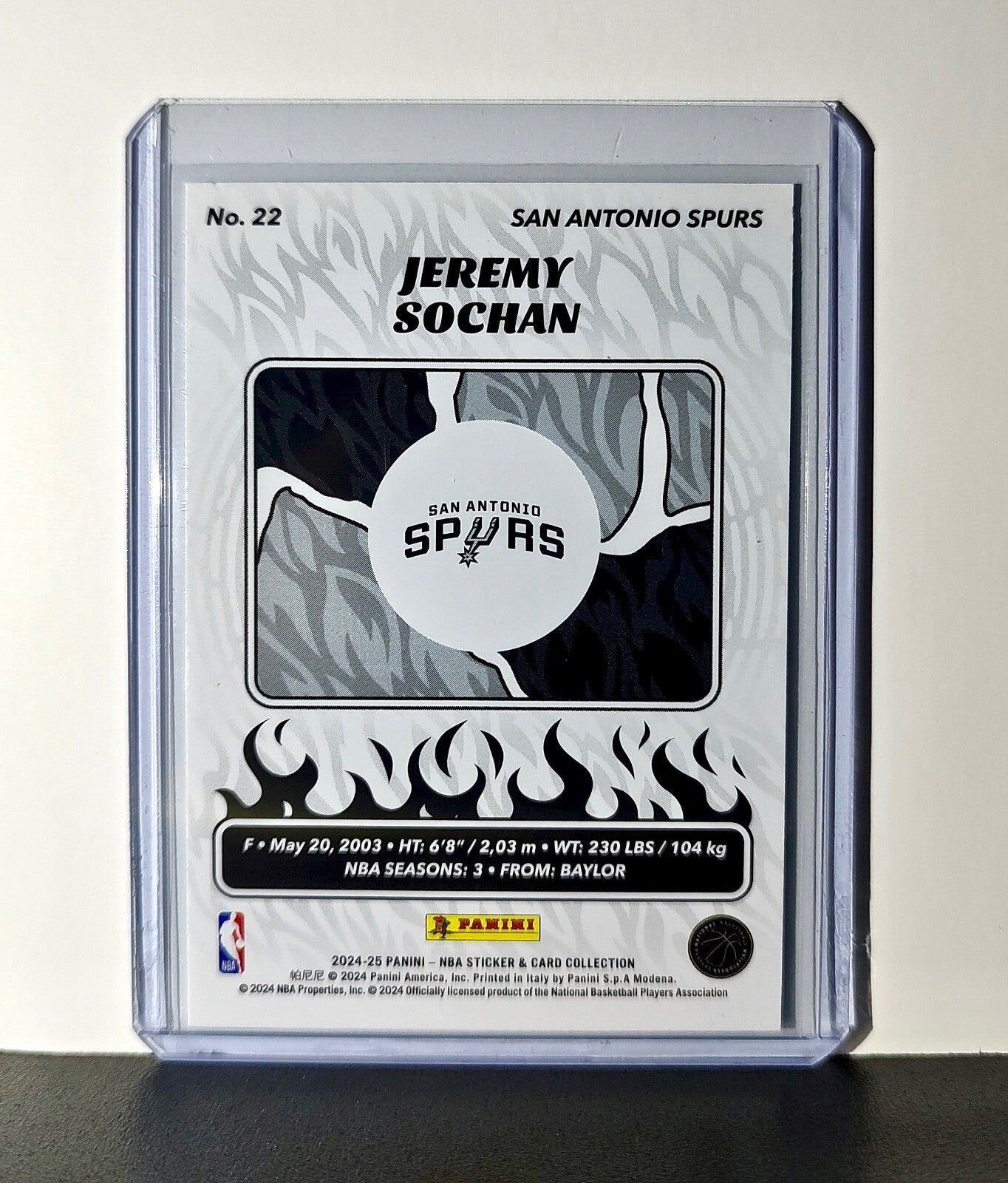 Jeremy Sochan 2024-25 Panini NBA #22 Sticker Card San Antonio Spurs