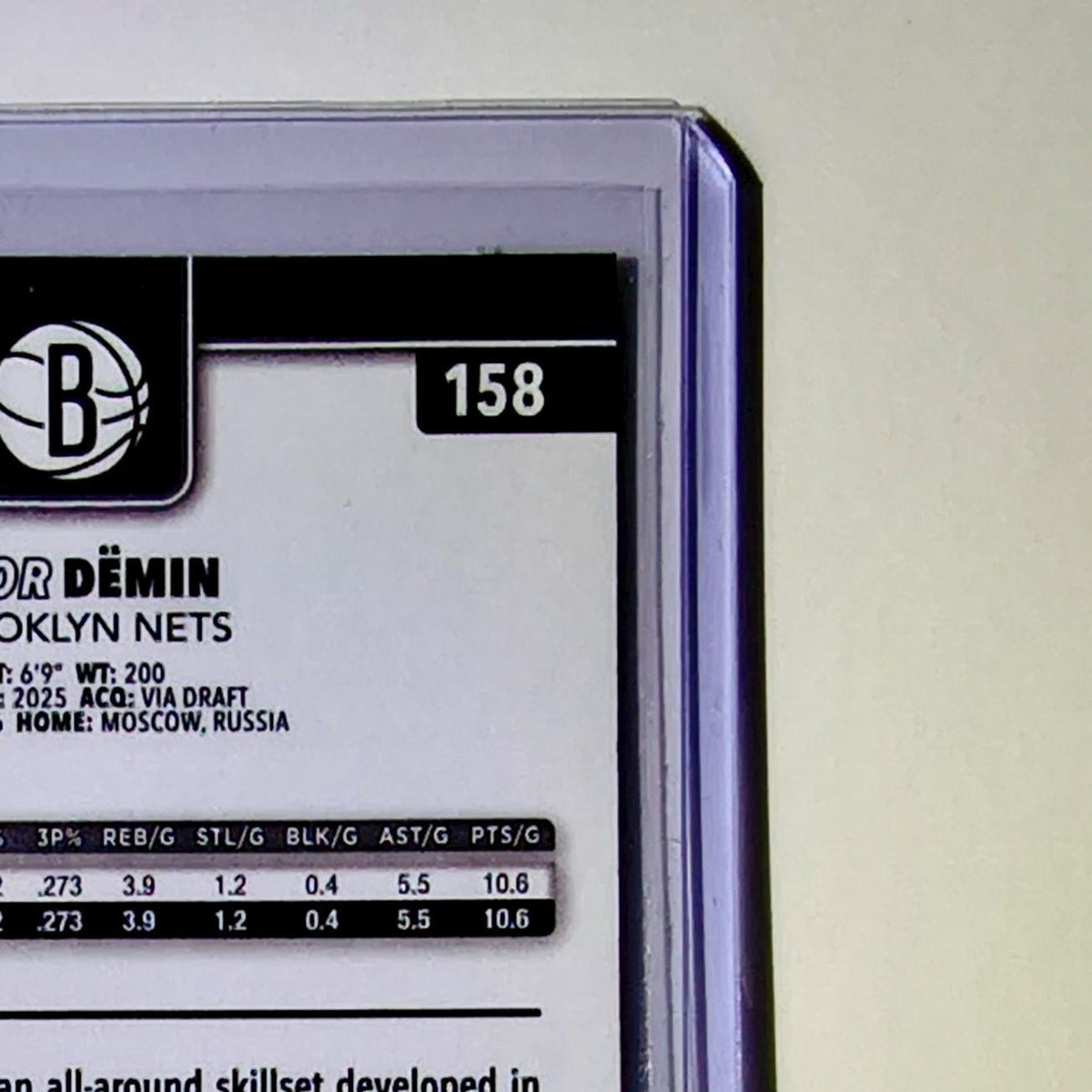 Egor Dëmin Rookie 2025-26 NBA Topps Chrome Update #158 Basketball Card Nets 