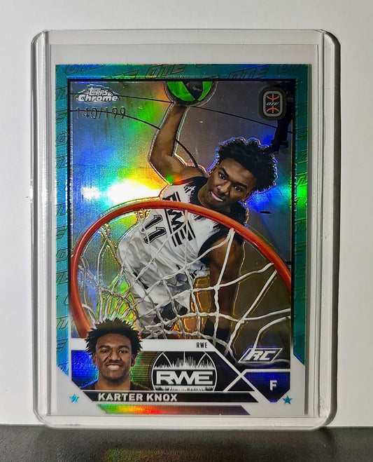 Kartr Knox 2023-24 Topps Chrome Overtime Elite #100 140/199 Aqua Green Refractor