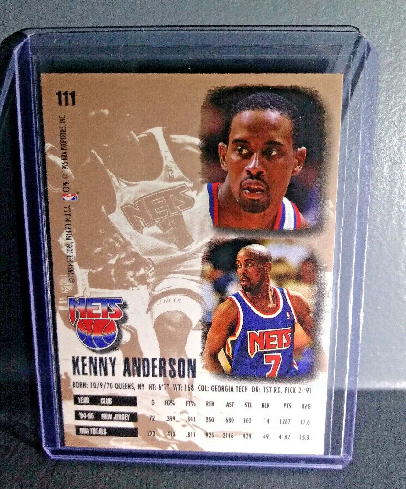 1995-96 Kenny Anderson Fleer Ultra #111 Basketball Card