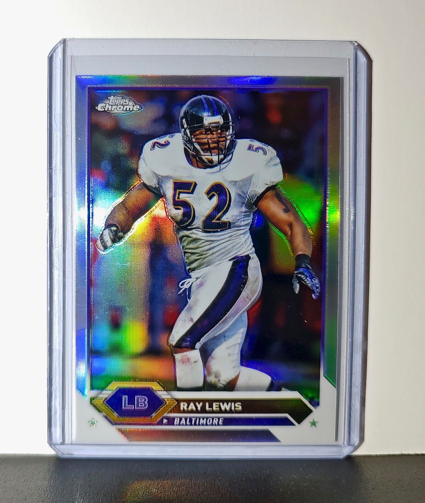 Ray Lewis 2023 Topps Chrome Refractor NFL #20 Card Baltimore Ravens