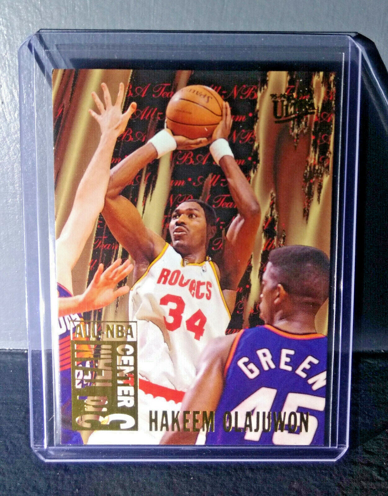 1995-96 Hakeem Olajuwon Fleer Ultra All-NBA Team #13 Basketball Card