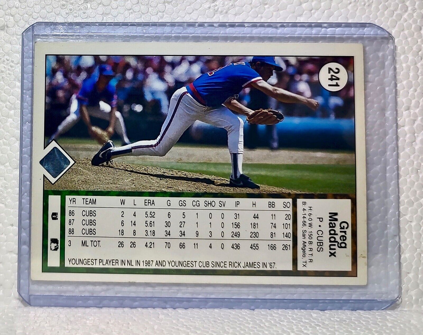 Greg Maddux 1989 Upper Deck MLB #241 Baseball Card Atlanta Chicago Cubs