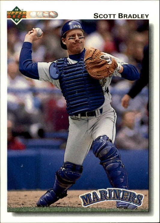 Scott Bradley 1992 Upper Deck MLB #390 Baseball Card Seattle Mariners