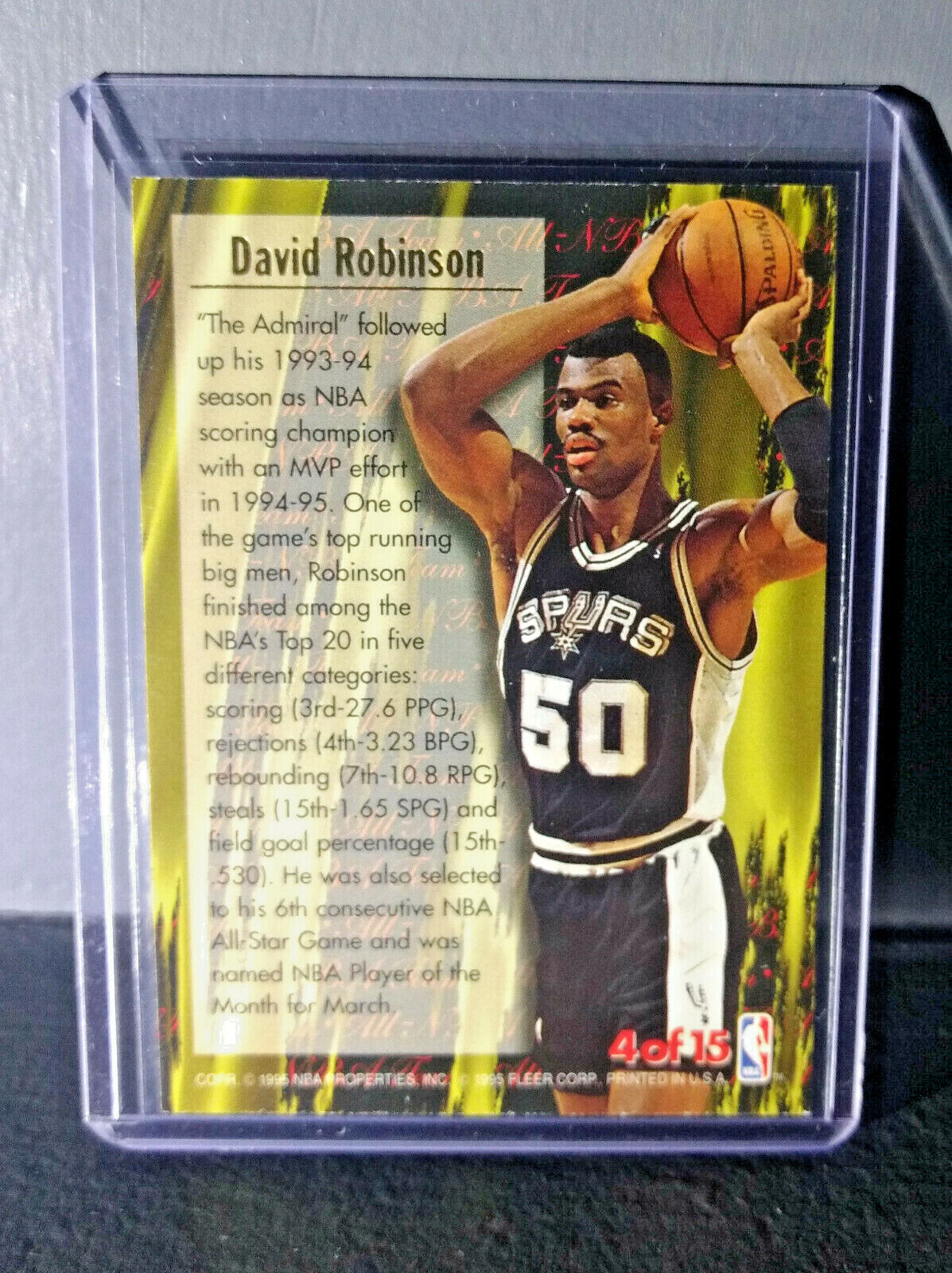 1995-96 David Robinson Fleer Ultra All-NBA Team #4 Basketball Card