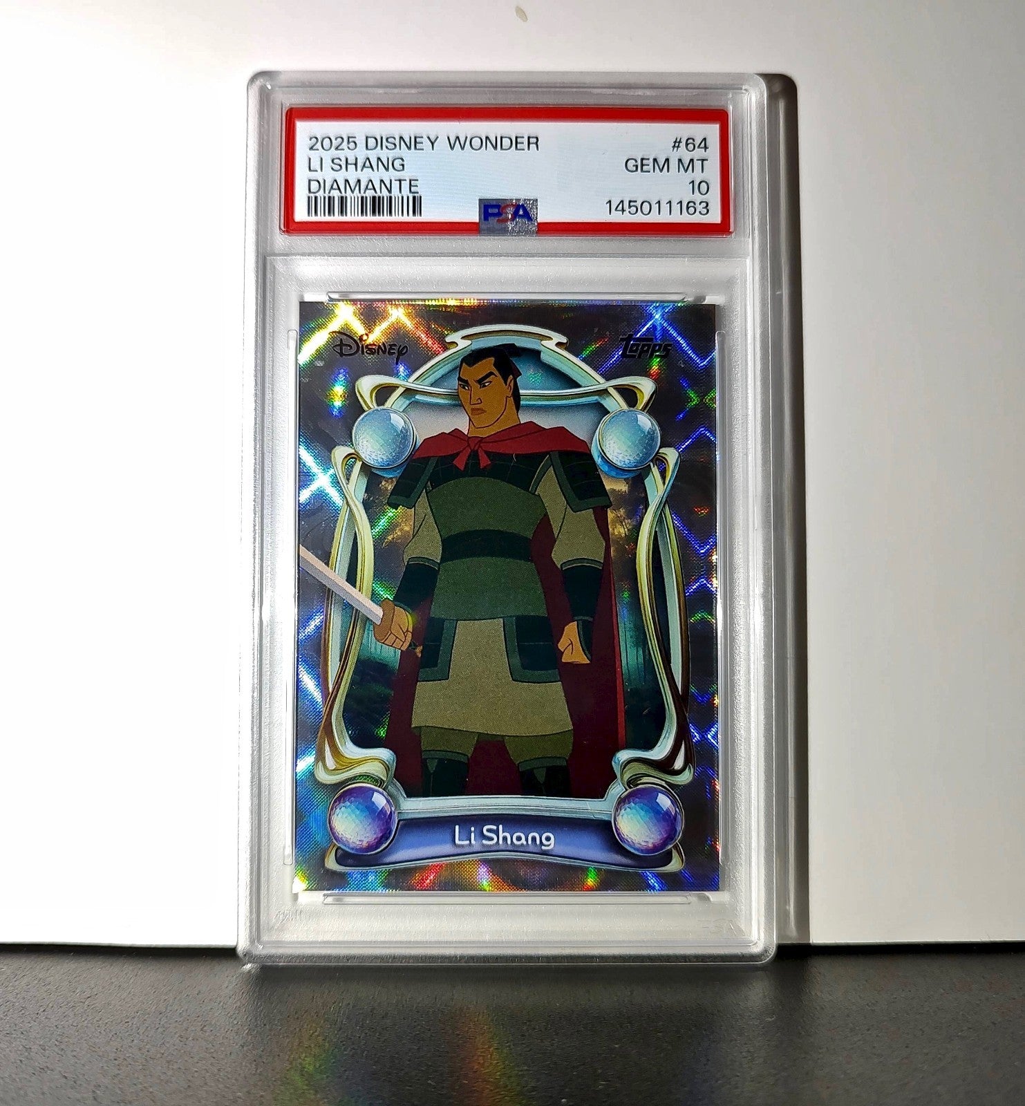 Li Shang 2025 Topps Disney Wonder #64 Winter Variant Card Mulan PSA 10