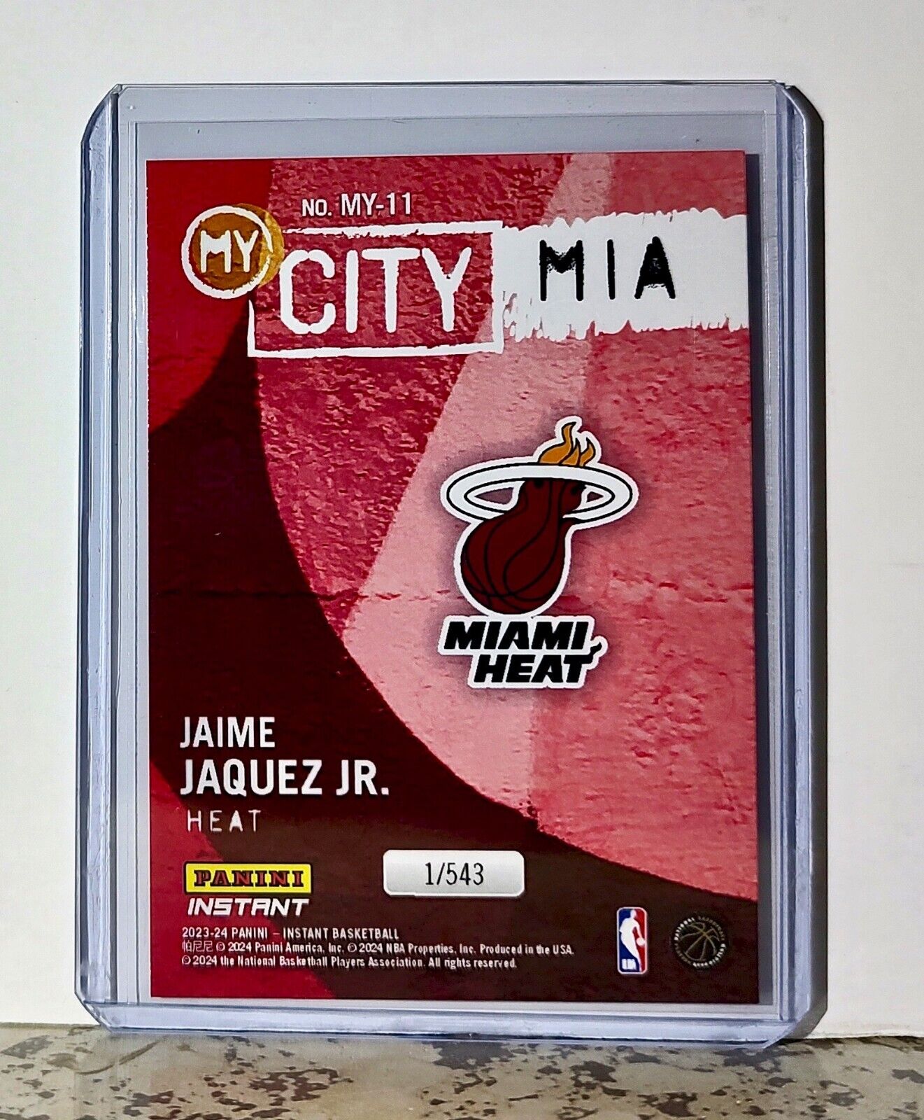 Jaime Jaquez Jr. 2023-24 Panini NBA #11 MyCity Basketball Card Miami Heat 1/543