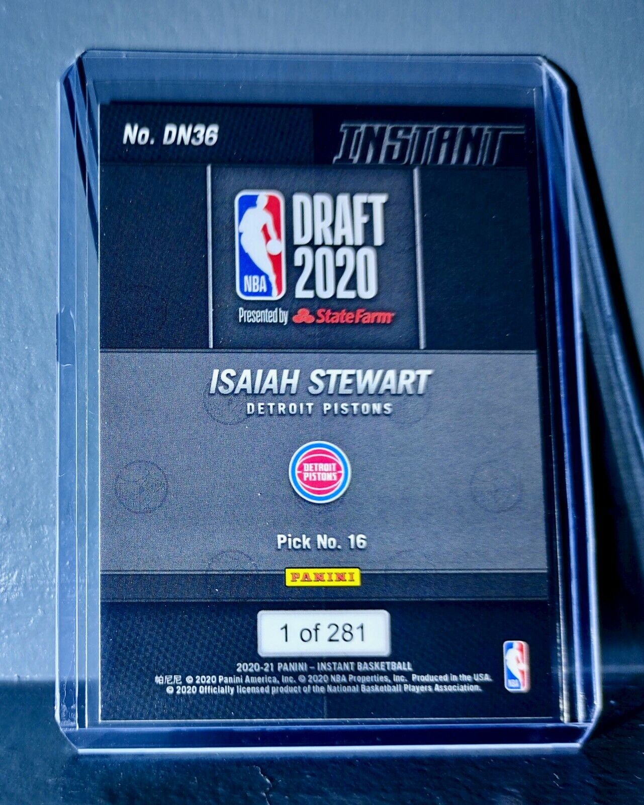 Isaiah Stewart 2020-21 Panini Draft Night #36 Basketball Rookie Card 1 of 281