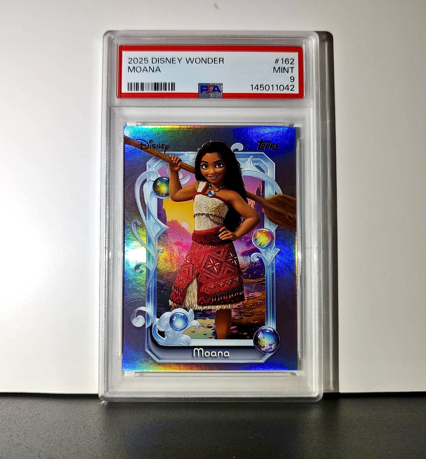 Moana 2025 Topps Disney Cartoon Princess #162 Card Moana PSA 9