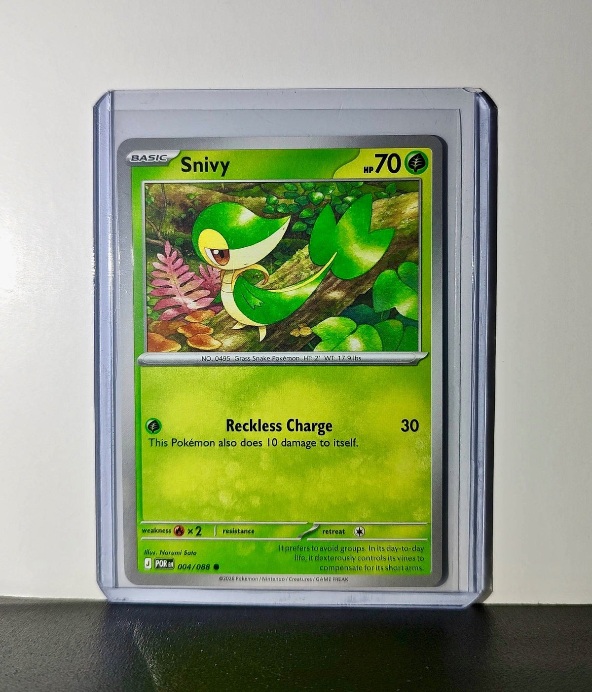 Pokemon Snivy HP70 Basic Grass 004/088 2025 Perfect Order Mega Evolution