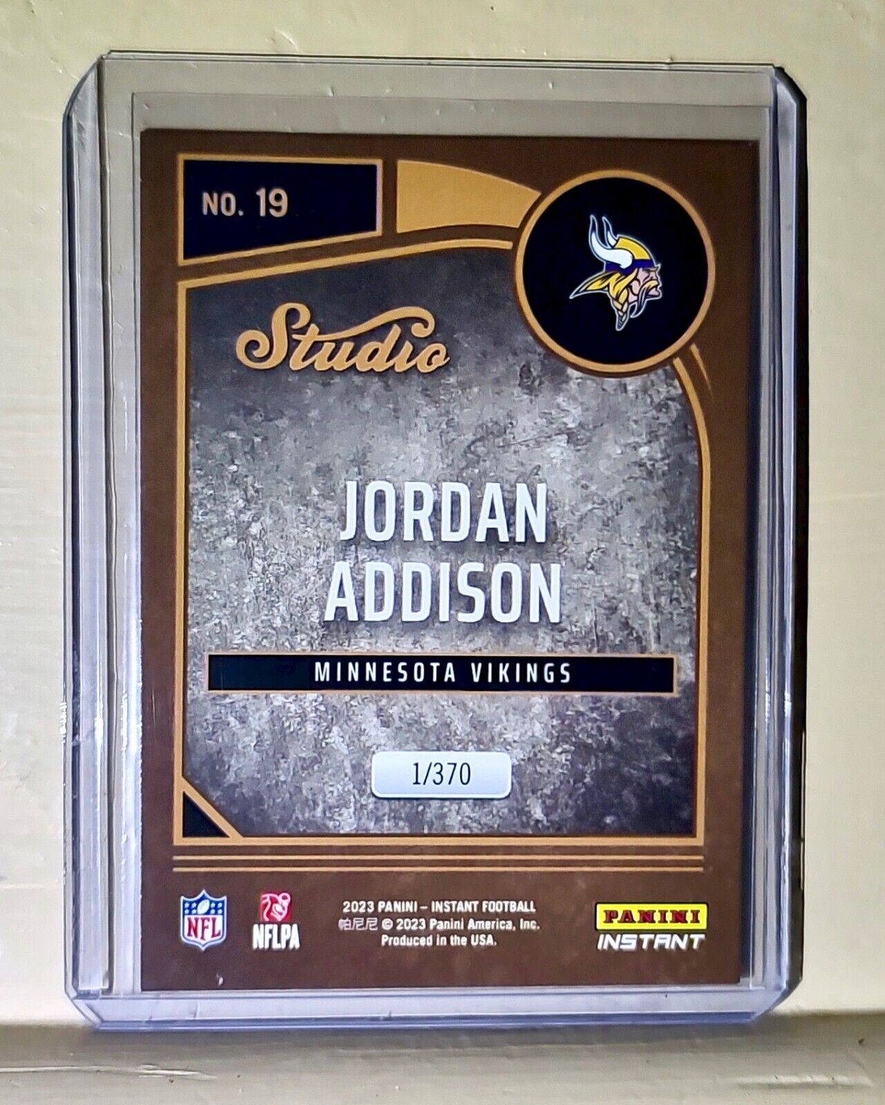 Jordan Addison 2023 Panini NFL Studio Rookies #19 Rookie Card 1/370