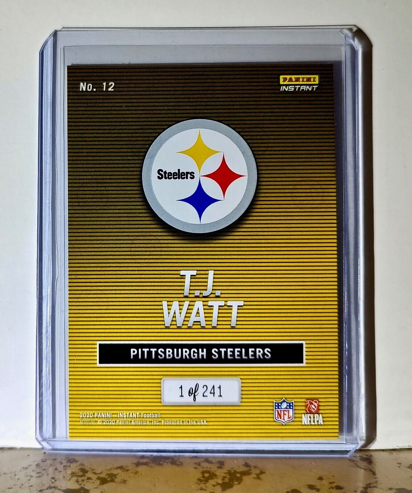 T.J. Watt 2020 Panini All-Pro NFL #12 Football Card 1/241 Pittsburgh Steelers