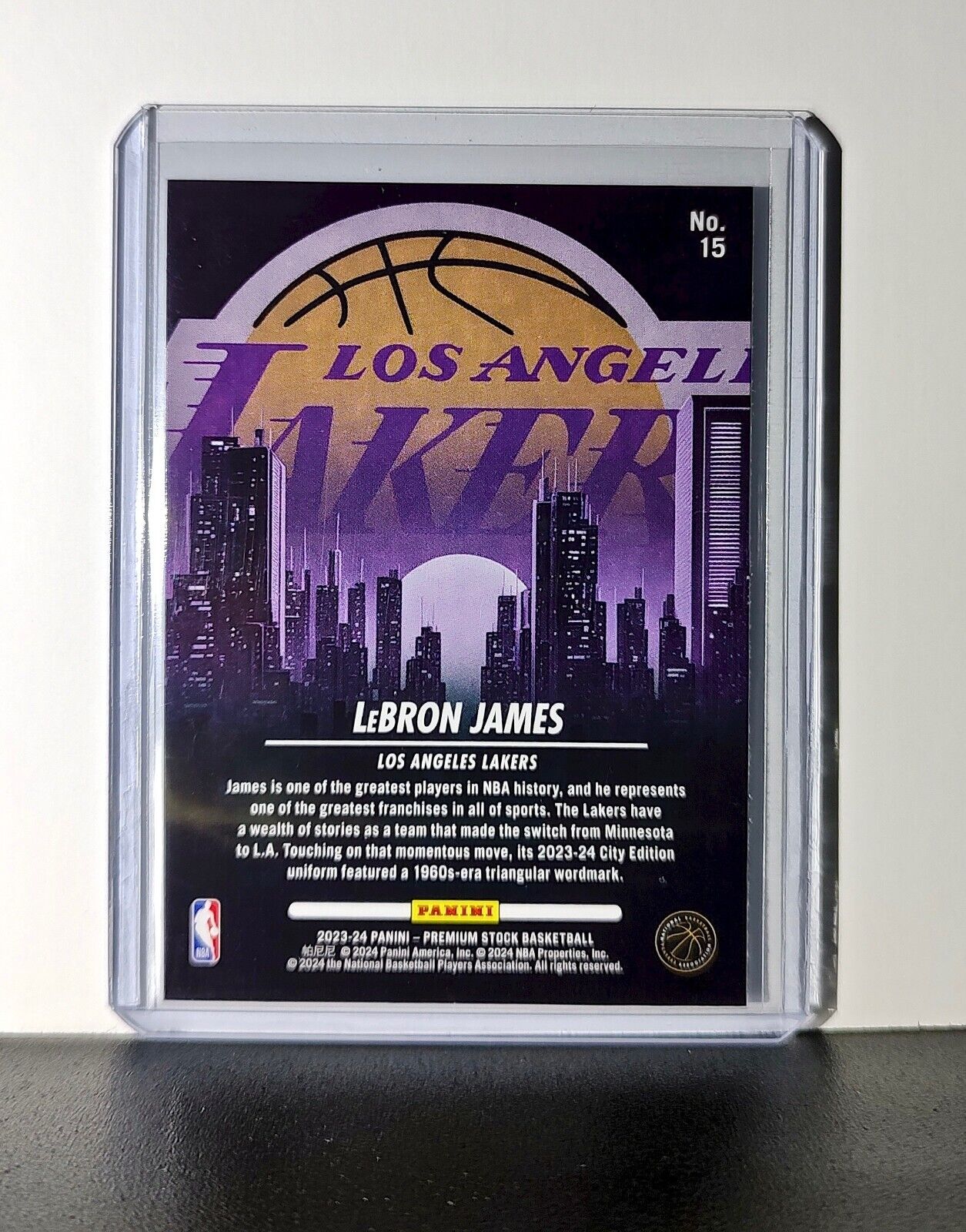 Lebron James 2023-24 Panini Premium Stock NBA Hoops City Edition #15 Card Lakers