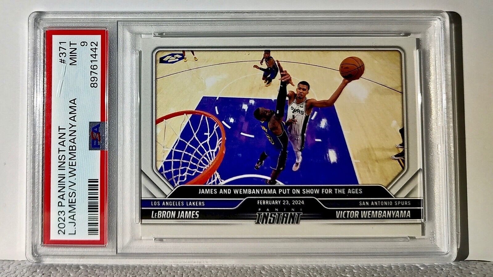 Lebron James / Victor Wembanyama 2023-24 Panini #371 NBA Card 1 of 5496 PSA 9