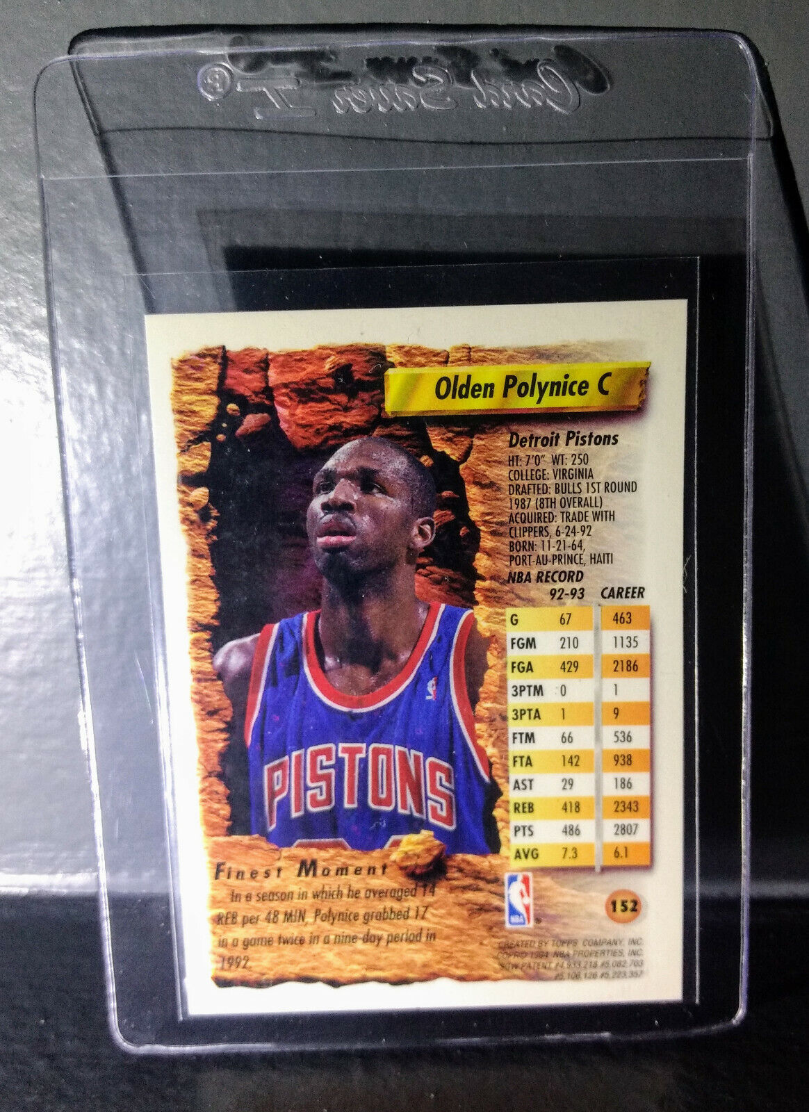 1993-94 Topps Finest Olden Polynice #152 Basketball Card