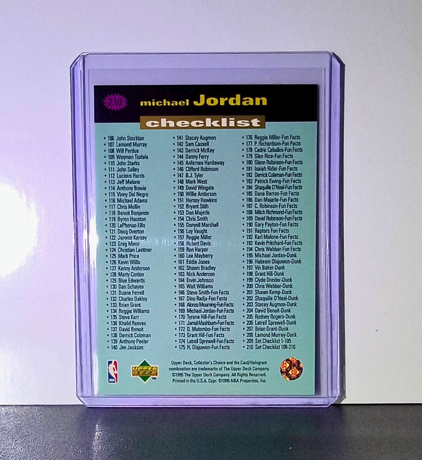 Michael Jordan 1995-96 Upper Deck Collector's Choice #210 Card Chicago Bulls
