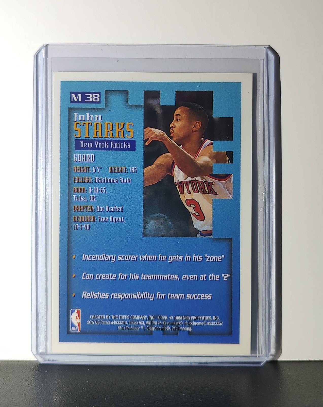 John Starks 1995-96 Topps Finest NBA #M38 Mysterly Knicks