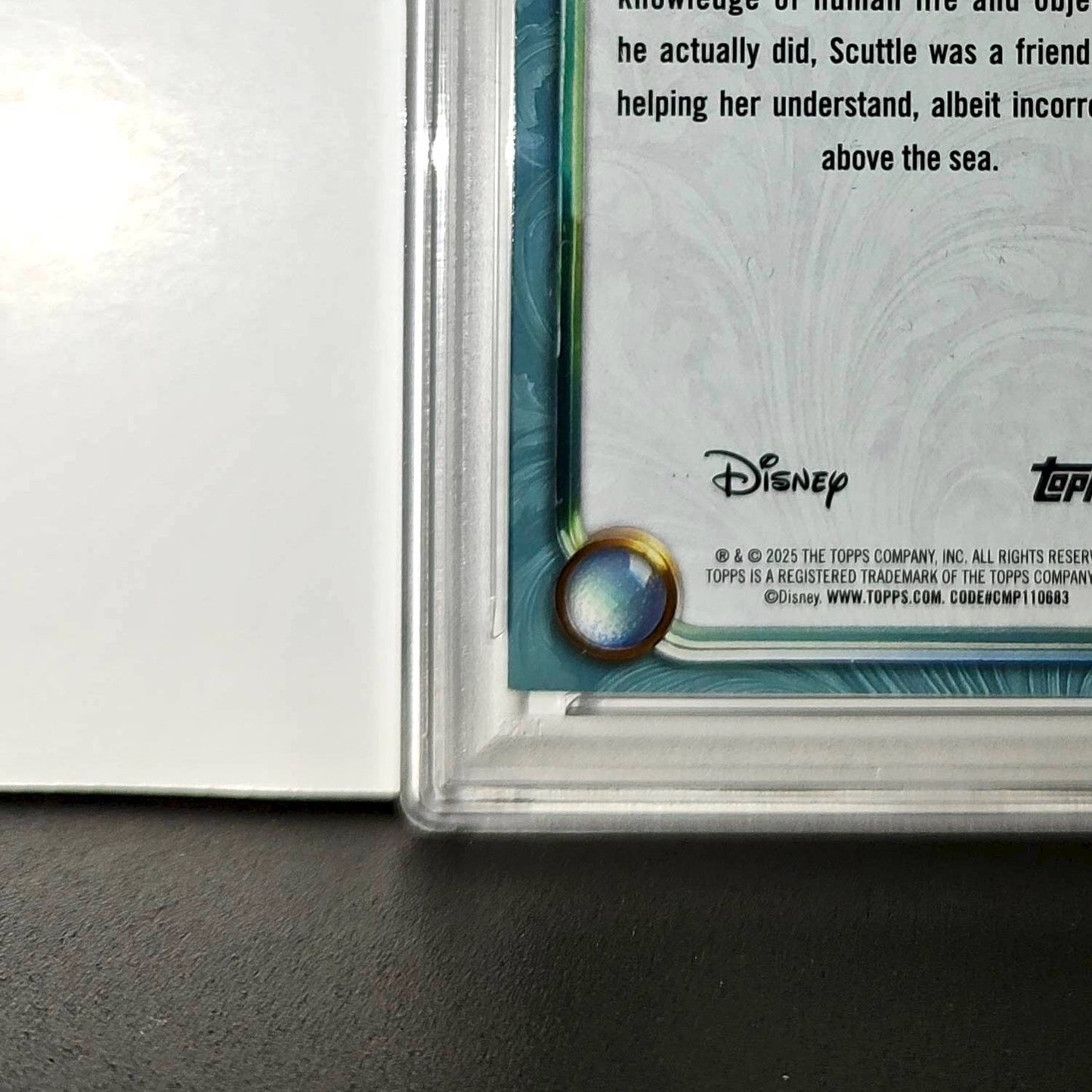 Scuttle 2025 Topps Disney Wonder #123 Diamond Card The Little Mermaid PSA 8