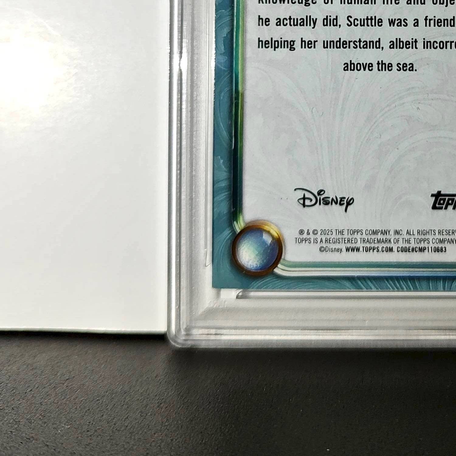 Scuttle 2025 Topps Disney Wonder #123 Diamond Card The Little Mermaid PSA 8